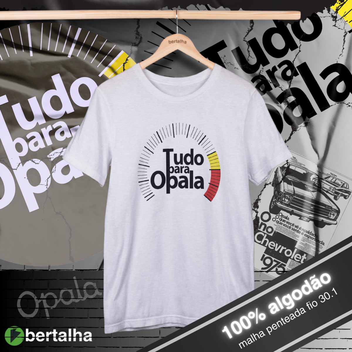 Nome do produto: Camiseta || Tudo para Opala || Logo clássico || Branca