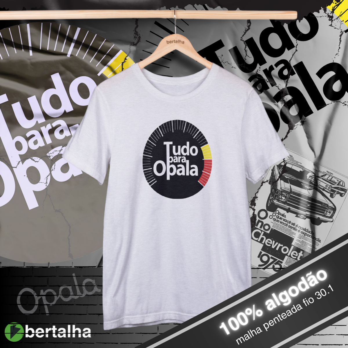 Nome do produto: Camiseta || Tudo para Opala || Logo full || branca
