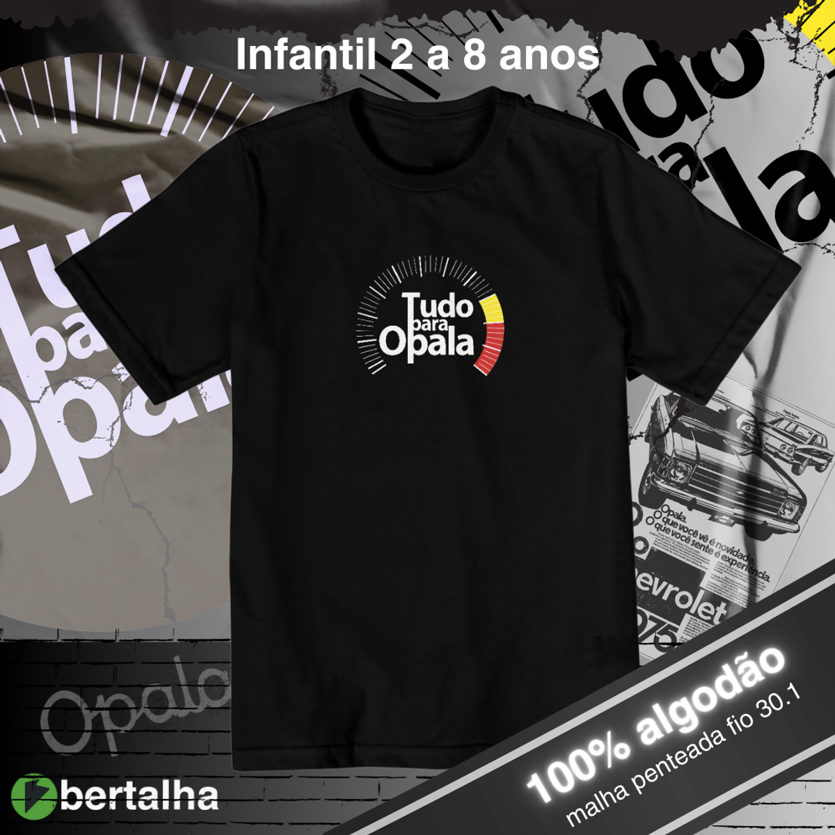 Nome do produto: infantil preta || Tudo para Opala || Logo clássico || Preta 