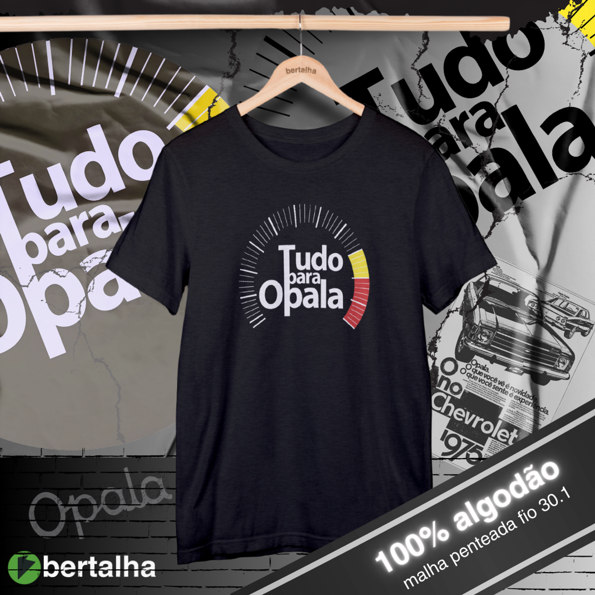 Nome do produto: Camiseta || Tudo para Opala || Logo clássico || Preta