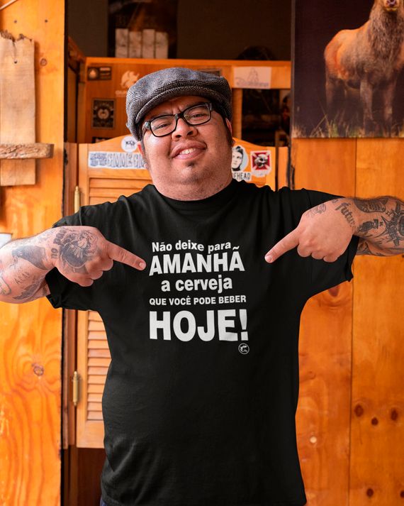 Camiseta de Boteco Não deixe para amanhã a cerveja que você pode beber hoje