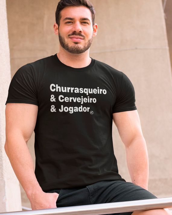Camiseta de Boteco Churrasqueiro & cervejeiro & jogador