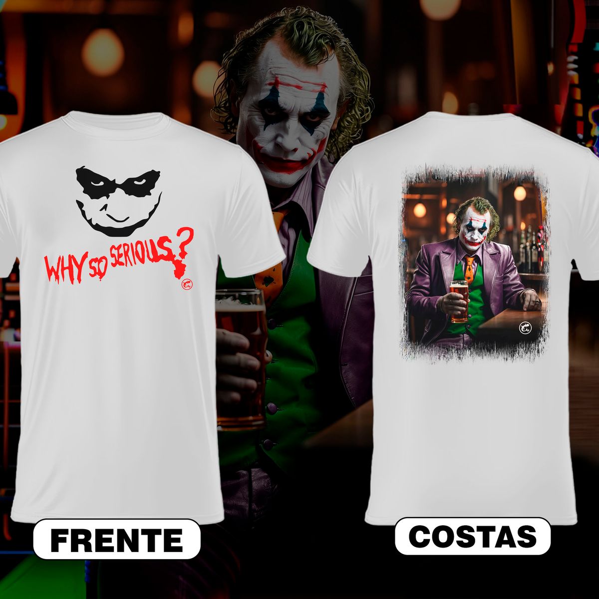 Nome do produto: Camiseta do Coringa - Frente e Costas