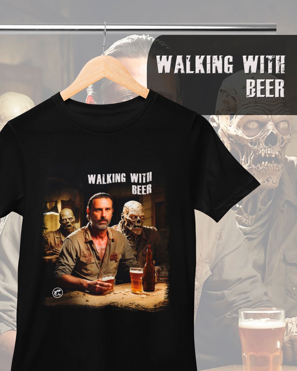 Nome do produto: Camiseta de Boteco Walking With Beer