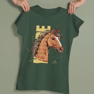 Camiseta Feminina Baby Long Em Algodão Nobre Peruano Pima: Cavalo Nobre
