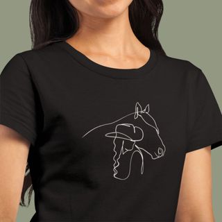 Camiseta Feminina Baby Long 100% Algodão: Conexão Com Meu Cavalo