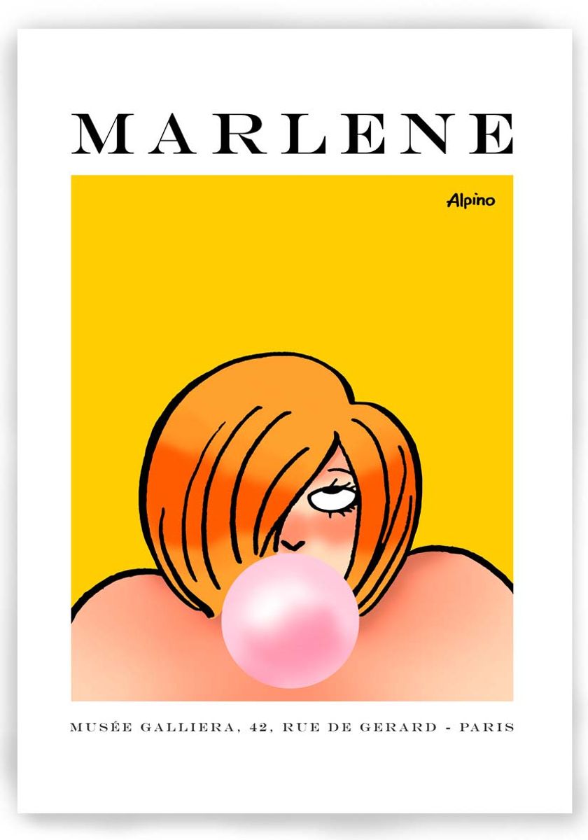 Nome do produto: POSTER - MARLENE BOLA DE CHICLETE