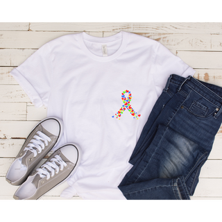 Nome do produtoCamiseta Infantil -fita colorida - simbolo do autismo