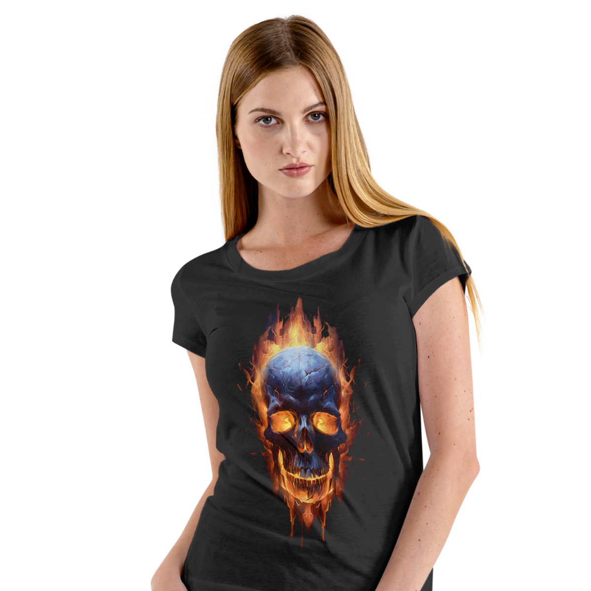 Nome do produto: Lobo Branco Vip 2024 flaming skull feminina