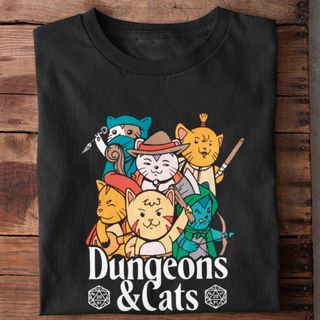 Nome do produtoCamiseta Unissex - Dungeons e Cats