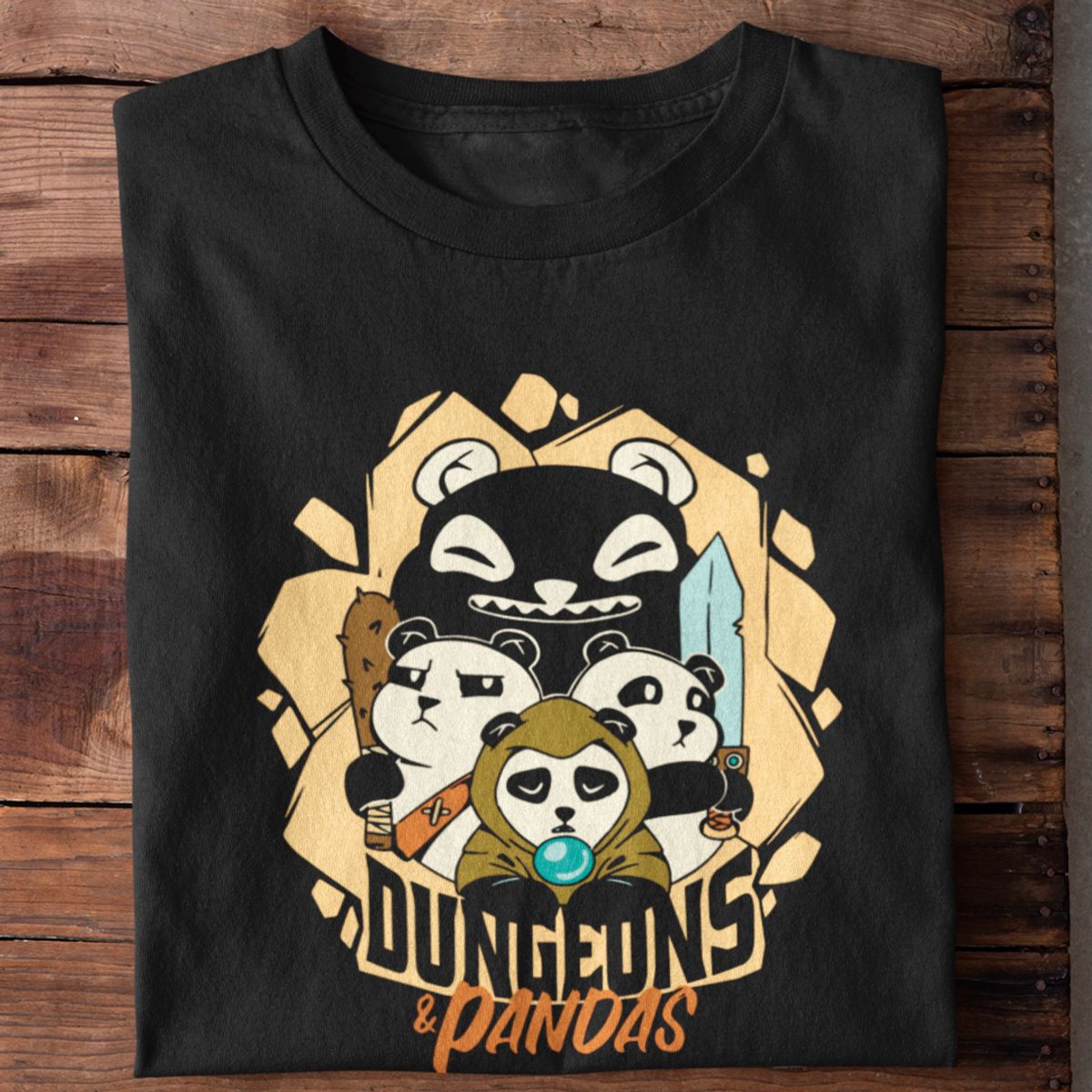 Nome do produto: Camiseta Unissex - Dungeons e pandas