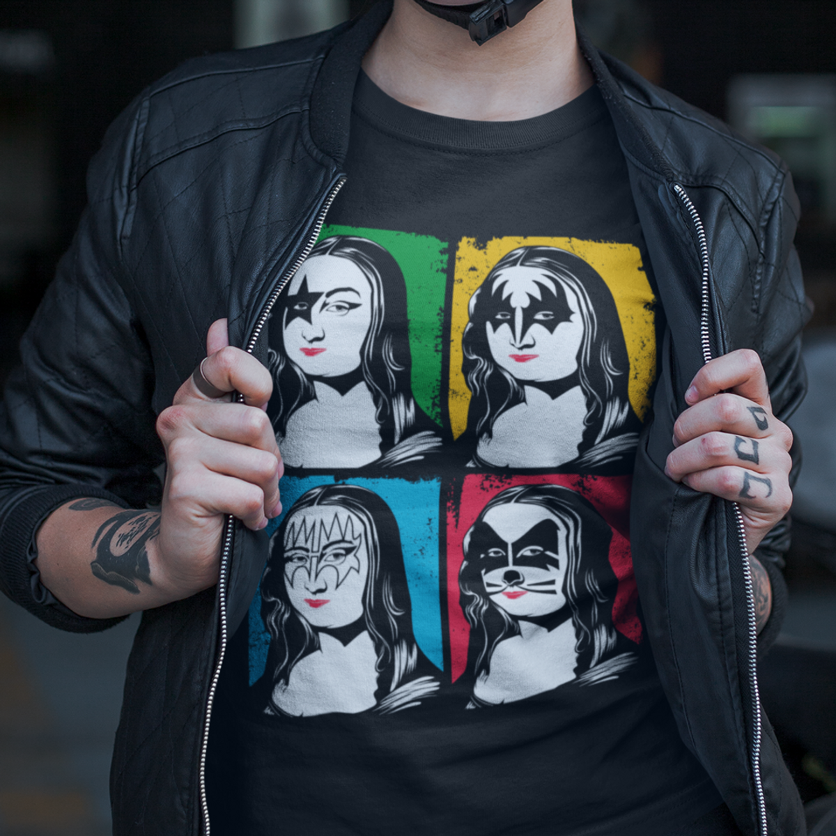 Nome do produto: Camiseta Unissex - Mona lisa rockstar