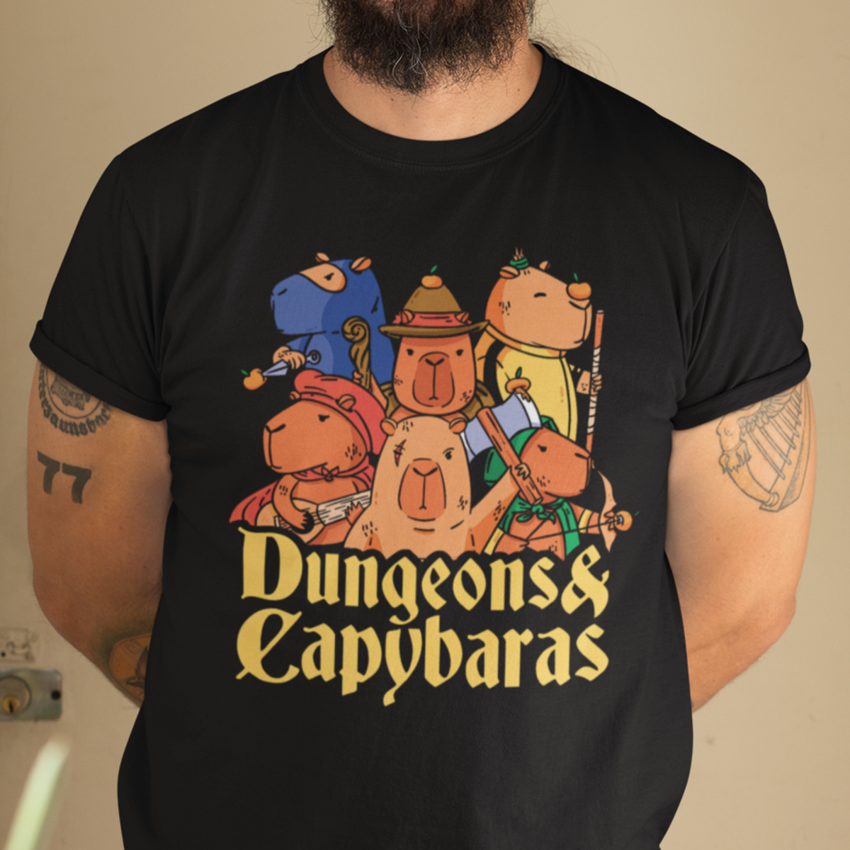 Nome do produto: Camiseta Unissex - Dungeons and capybaras