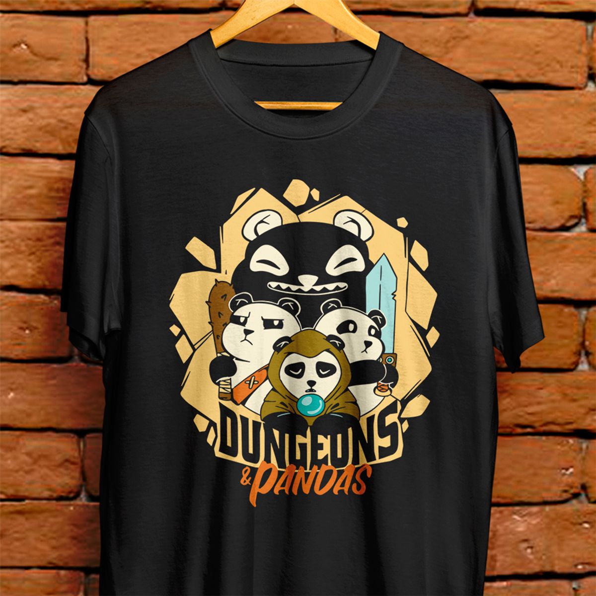 Nome do produto: Camiseta Unissex - Dungeons e pandas