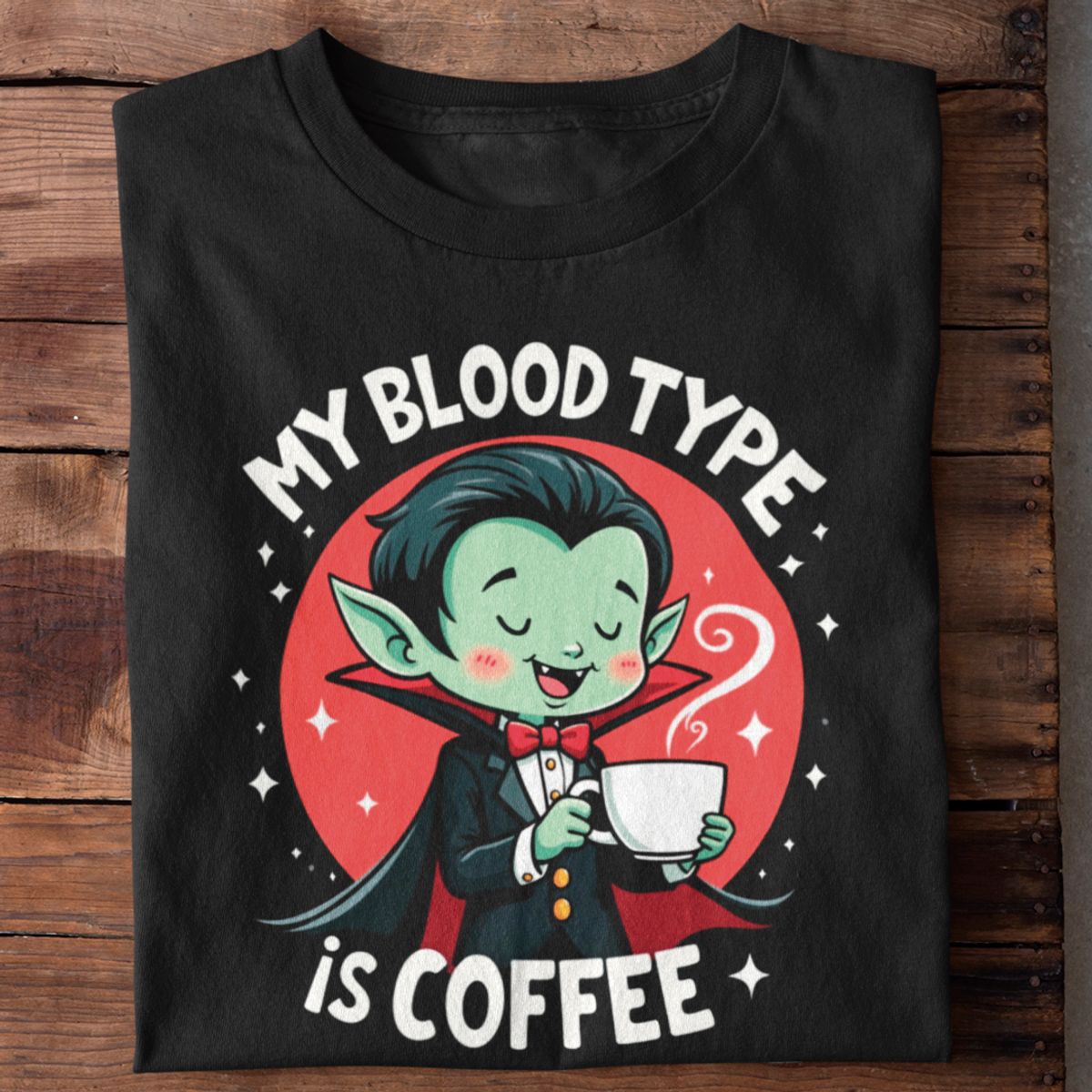 Nome do produto: Camiseta Unissex - My blood type is coffee