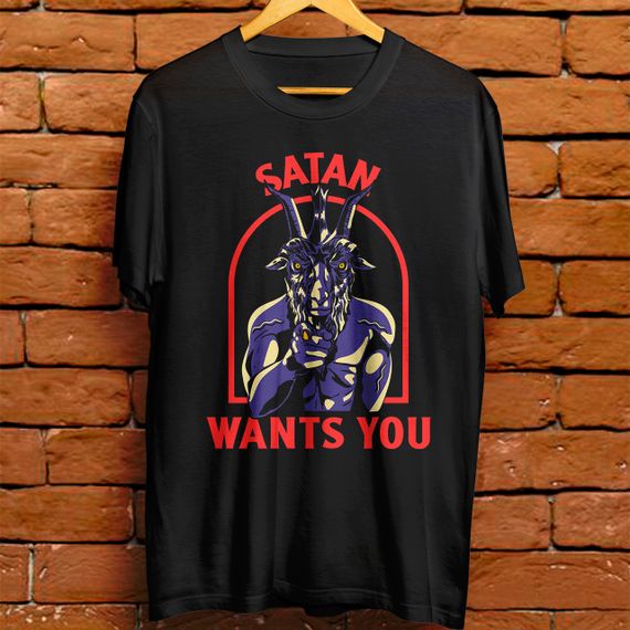 Camiseta masculina - Satan wants you