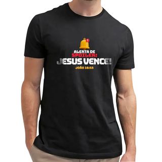 Nome do produtoCamisa Masculina Alerta de Spoiler: Jesus vence