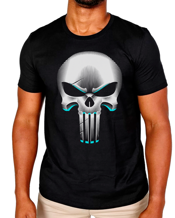 T-Shirt Masculino Caveira Metalica