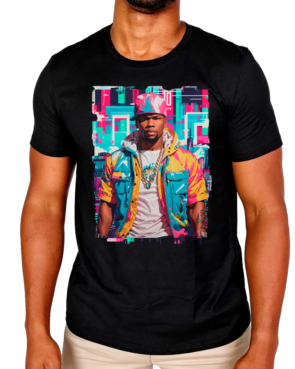 Nome do produto: T-Shirt Masculino 50 Cent New Yourk City Colors