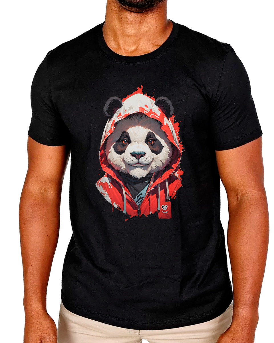 Nome do produto: T-Shirt Masculino Panda Red Arte