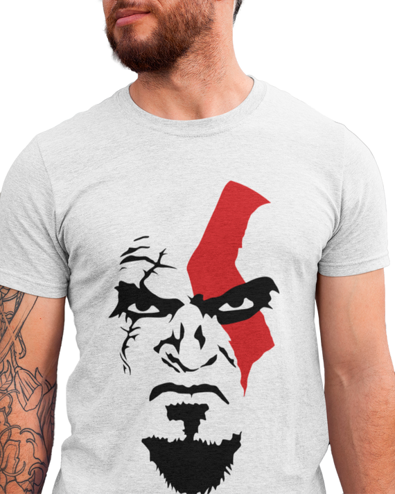 T-Shirt Masculino Kratos God of War Rosto