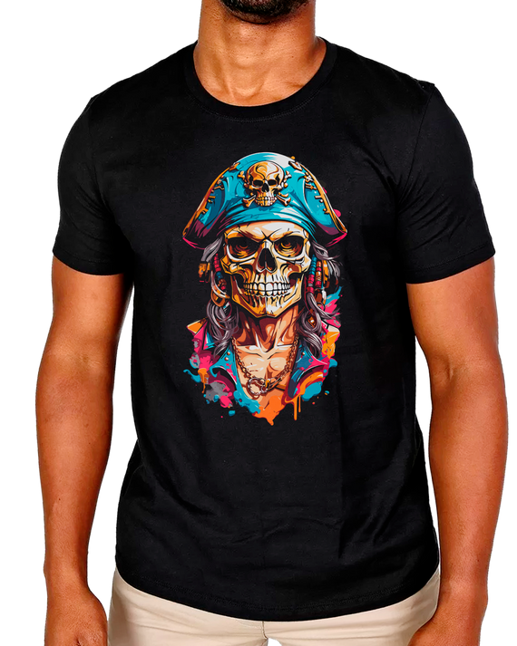 T-Shirt Masculino Pirata Arte Chapeu