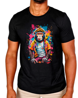 T-Shirt Masculino Macaco Arte