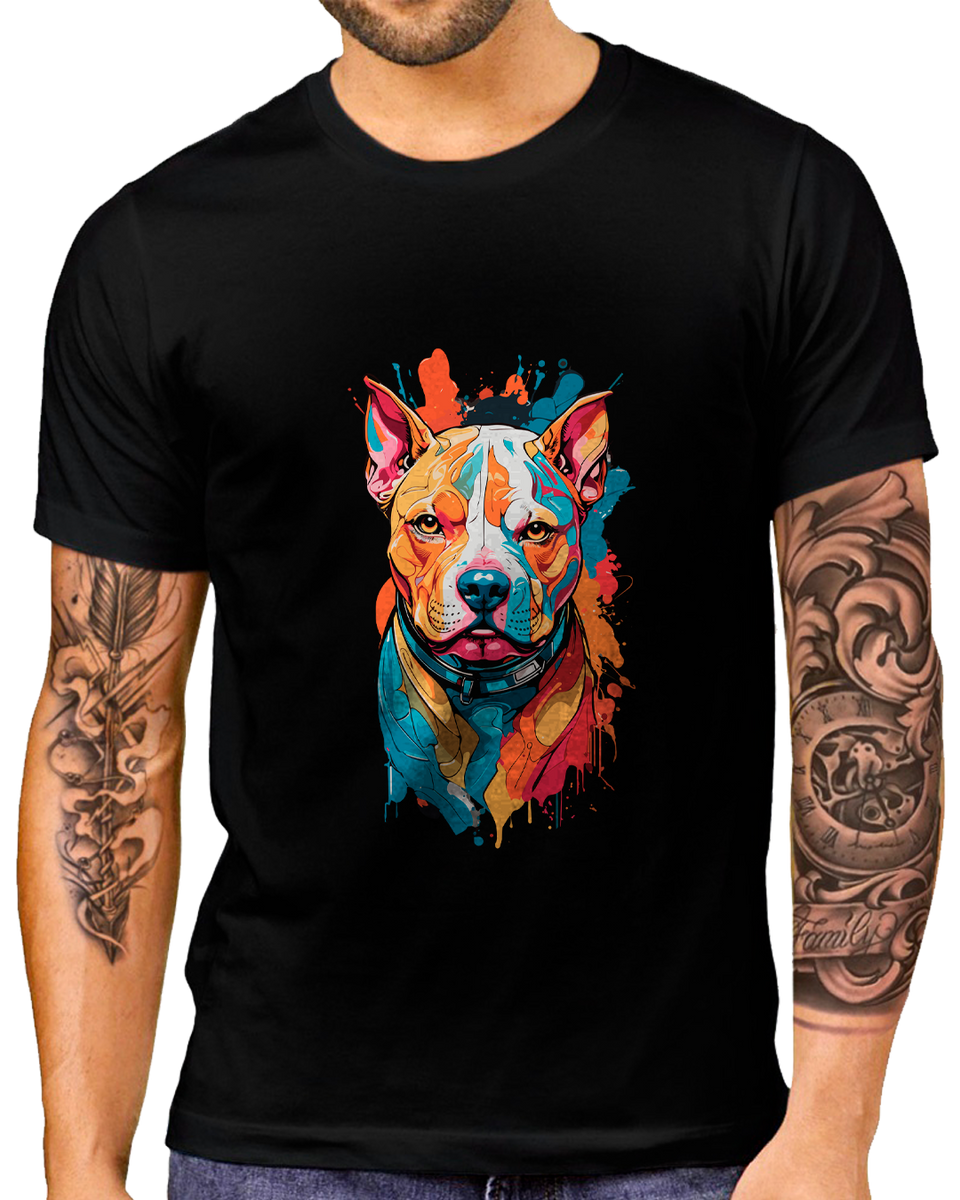 Nome do produto: T-Shirt Masculino Cachorro Arte