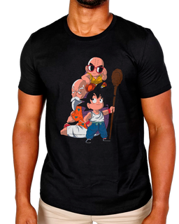T-Shirt Masculino Goku, Mestre Kame e Kuririn