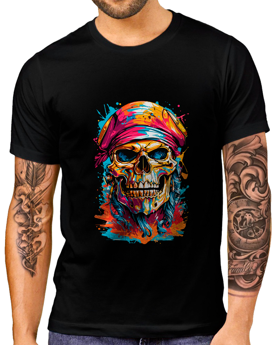 Nome do produto: T-Shirt Masculino Pirata Arte
