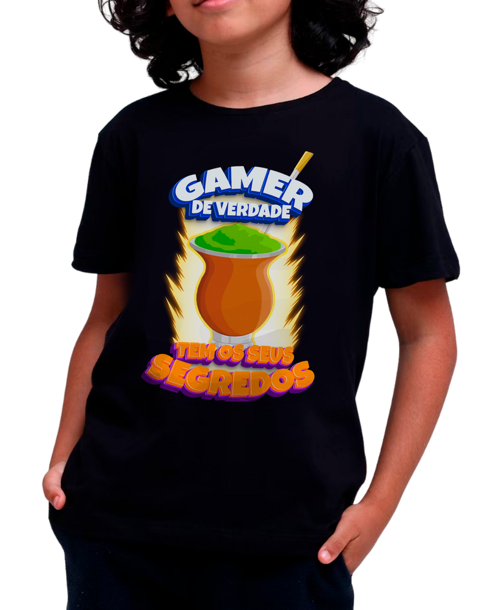Nome do produto: T-Shirt Intantil (10 a 14anos) Gamer de Verdade