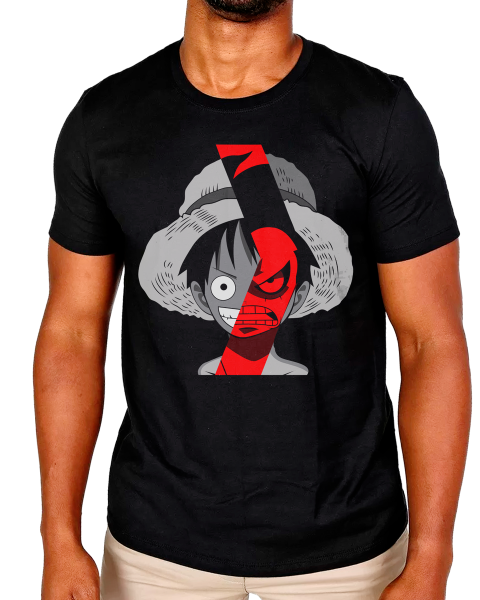 Nome do produto: T-Shirt Masculino One Piece Luffy Red