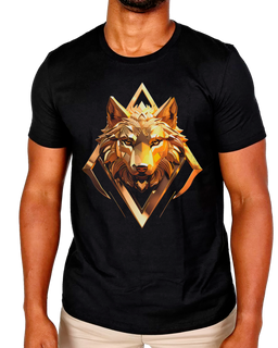 T-Shirt Masculino Lobo Ouro
