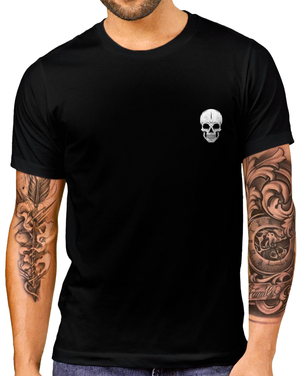 Nome do produto: T-Shirt Masculino Caveira Casual