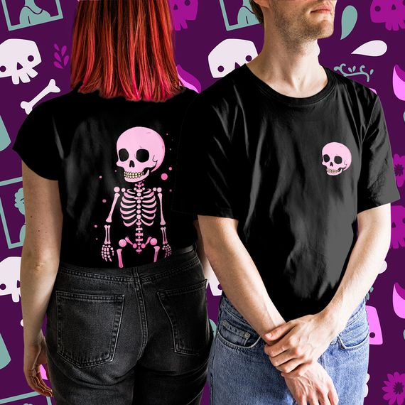 Camiseta Pink Skull: Doçura e Estilo com um Toque Divertido