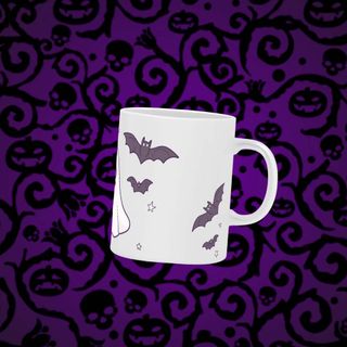 Nome do produtoCaneca do Halloween: Morcegos e Fantasmas para um Gole Assustador!