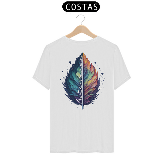 Camiseta Masculina - Pena arte suave (Cores clara)