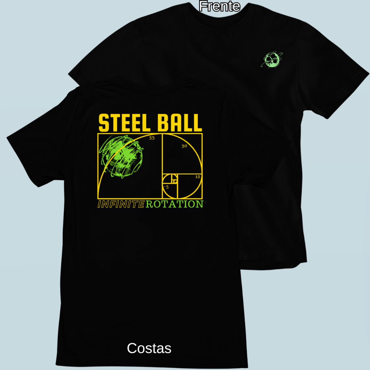 Nome do produto: Camiseta Steel Ball Frente Costas