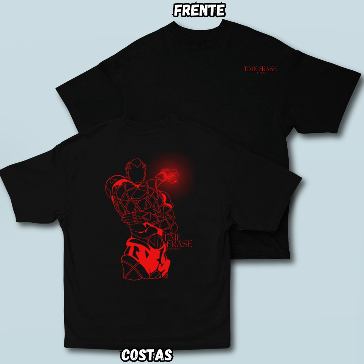 Nome do produto: Camiseta Oversized Time Erase Vermelho Frente Costas