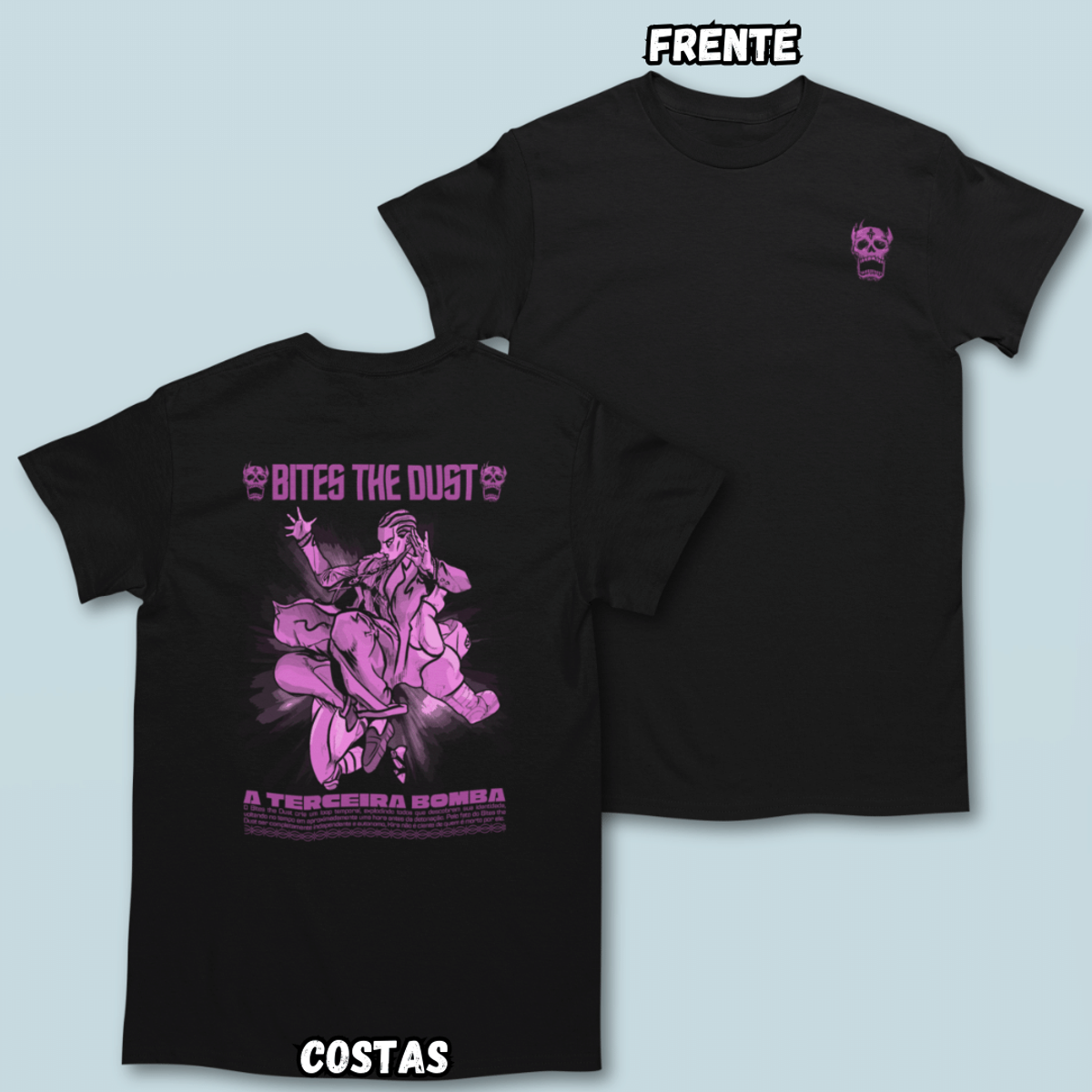 Nome do produto: Camiseta Bites Rosa Frente Costas