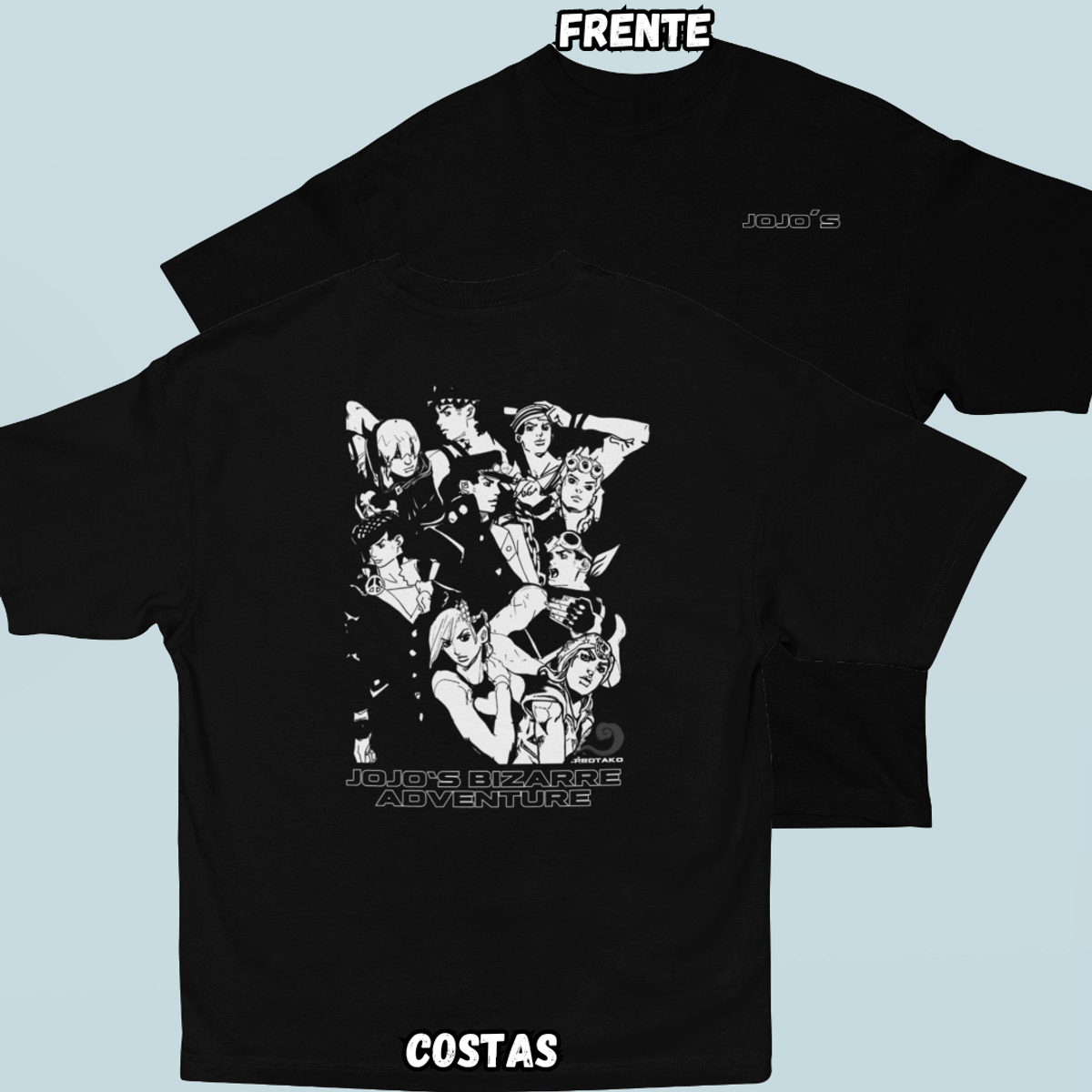 Nome do produto: Camiseta Oversized Joestars Frente Costas