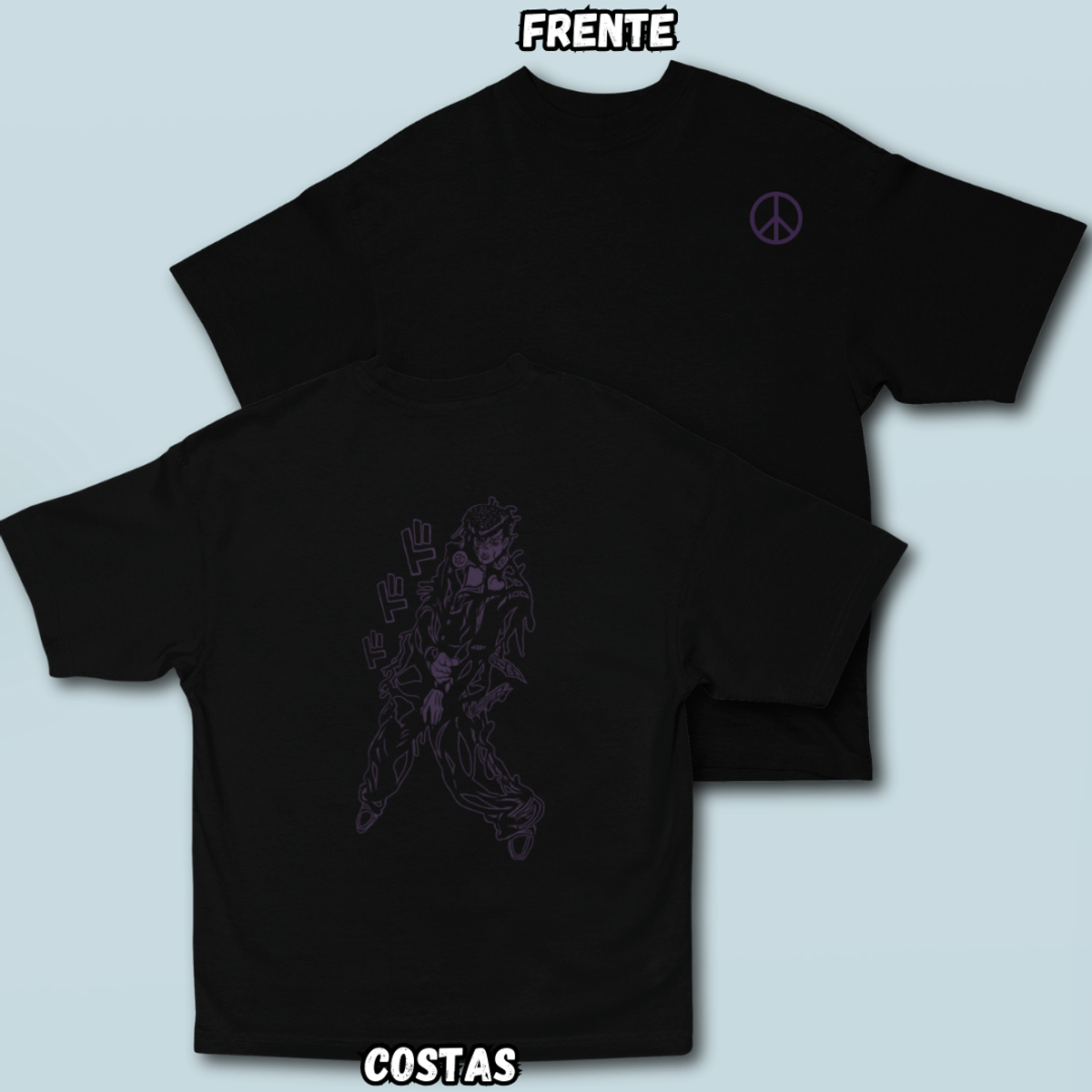 Nome do produto: Camiseta Oversized Josuke Frente Costas