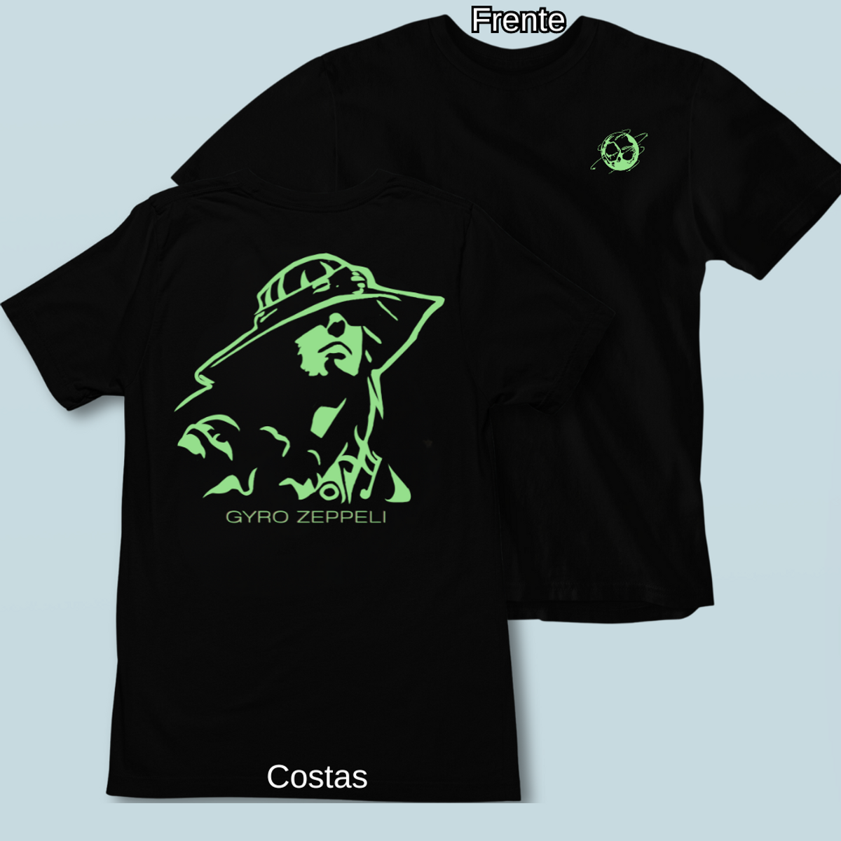 Nome do produto: Camiseta Gyro Verde Frente Costas