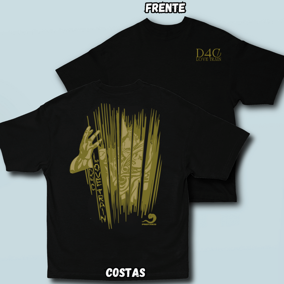 Camiseta Oversized Love Train Frente Costas