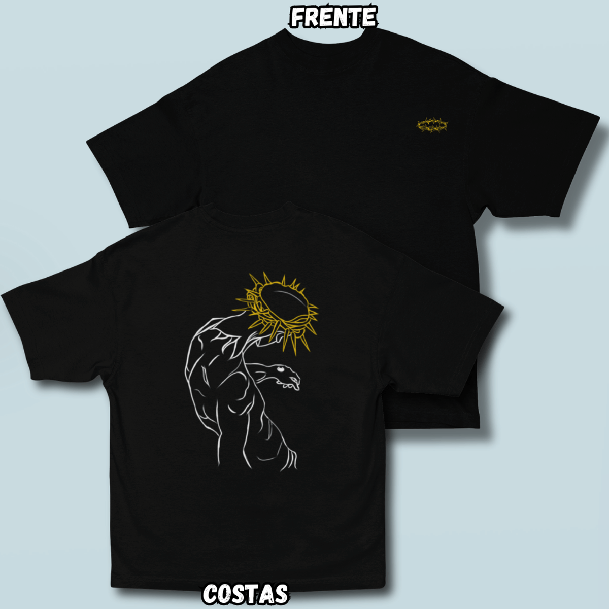 Nome do produto: Camiseta Oversized Cadáver Santo Frente Costas