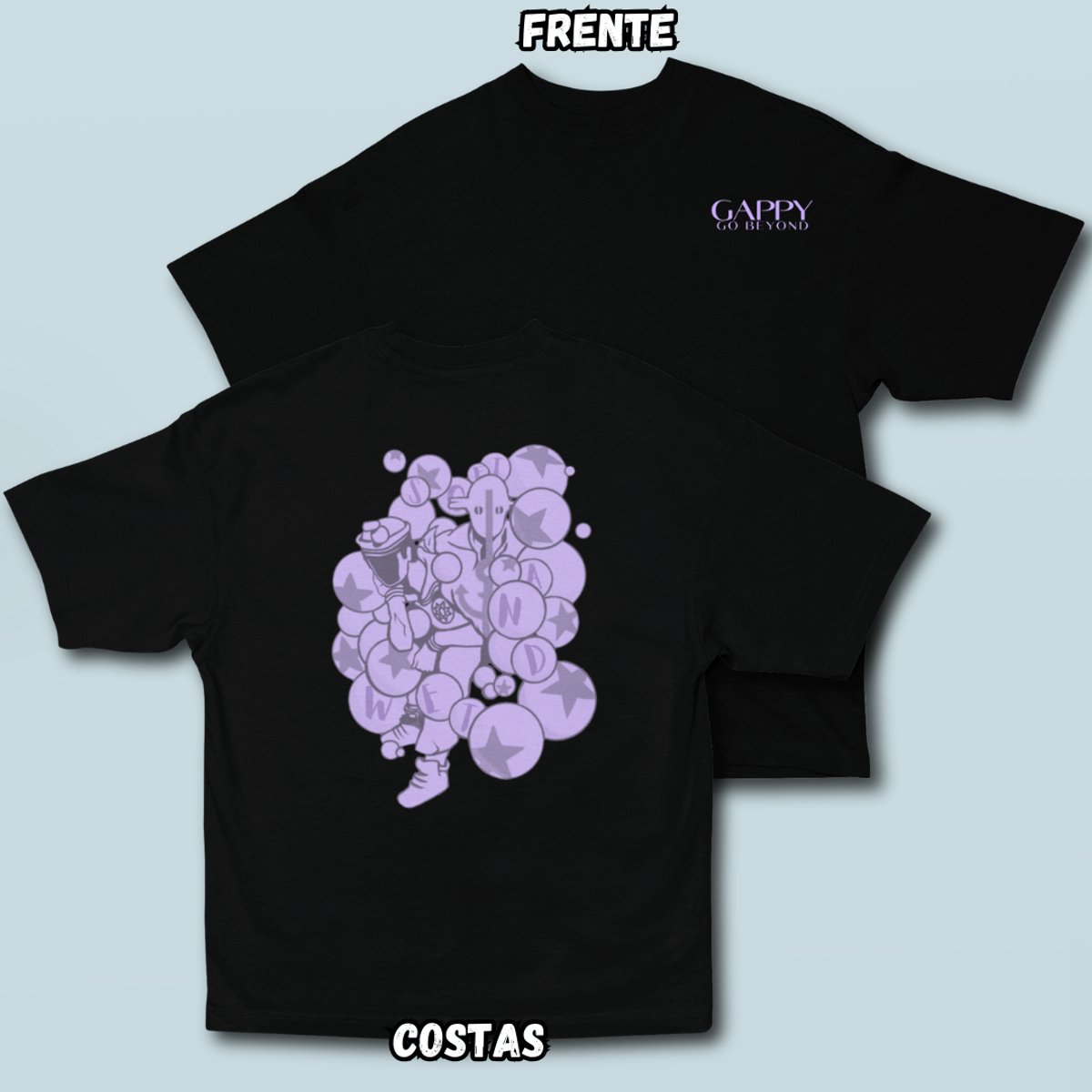 Nome do produto: Camiseta Oversized Gappy Frente Costas