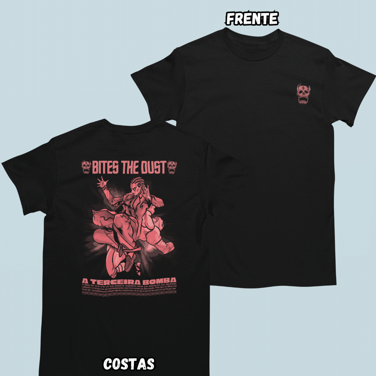 Nome do produto: Camiseta Bites Dust Frente Costas 