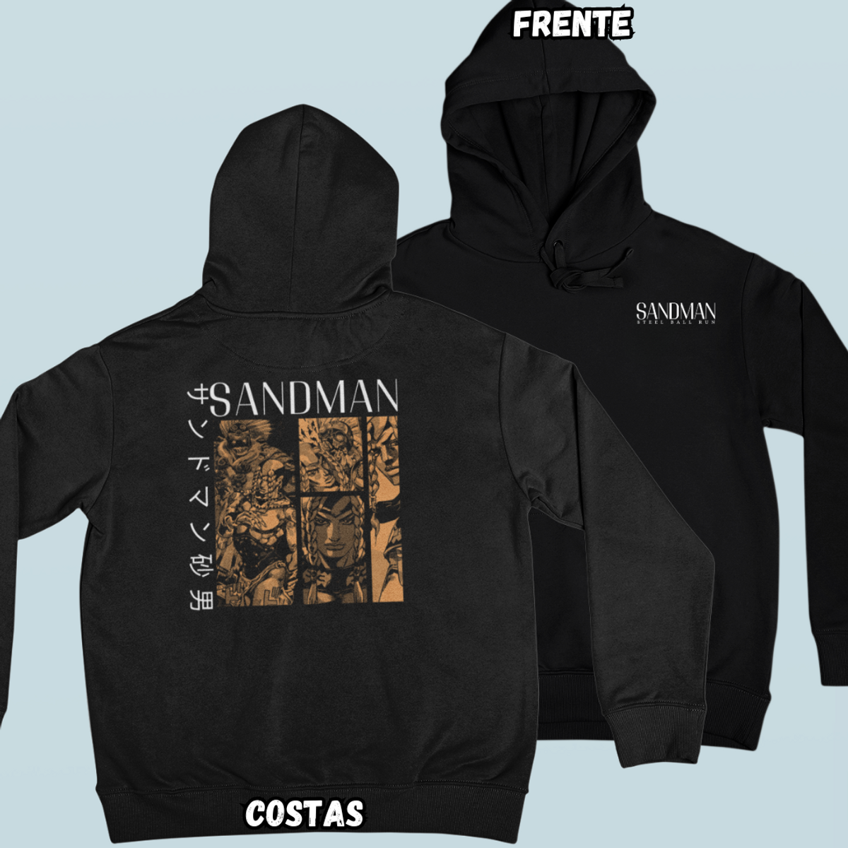 Nome do produto: Moletom Unisex Canguru Sandman Frente Costas