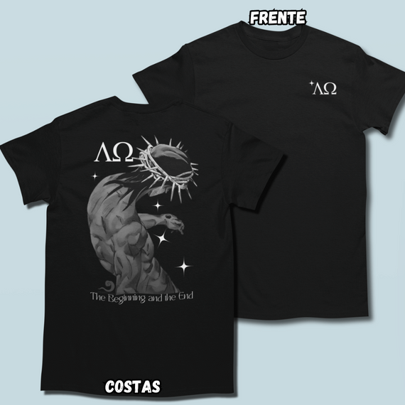 Camiseta Alfa Omega Frente Costas