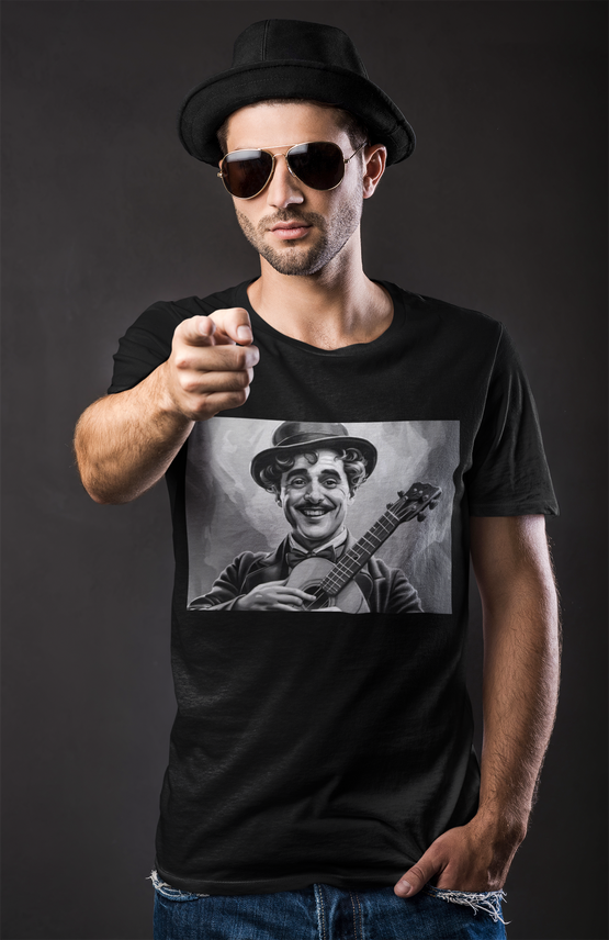 Camiseta Masc Chaplin&Uke
